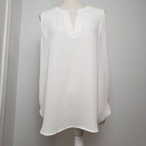 Loft white sleeveless  blouse size S